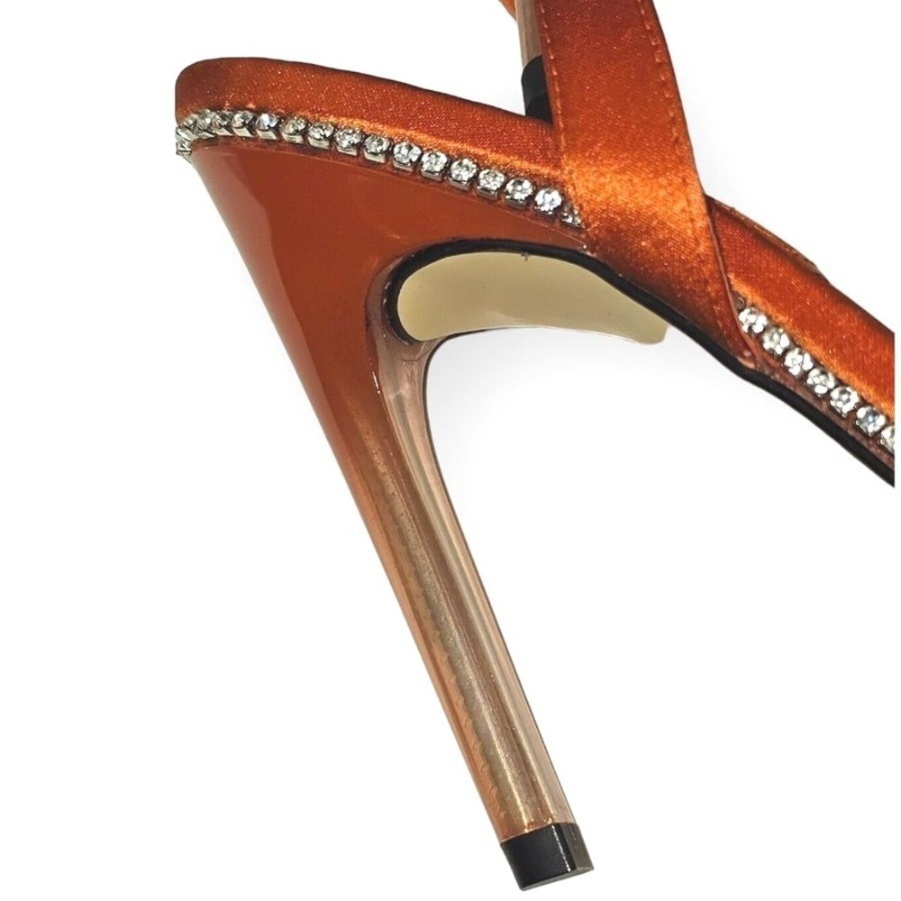 Crystal Crush Lucite Rhinestone Orange Stiletto Sandal by Good American SZ‎ 6.5 - Picture 4 of 8